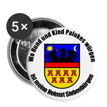 Wo Hund und Kind Palukes würgen... - Buttons groß 56 mm (5er Pack) - Weiß - Vorne