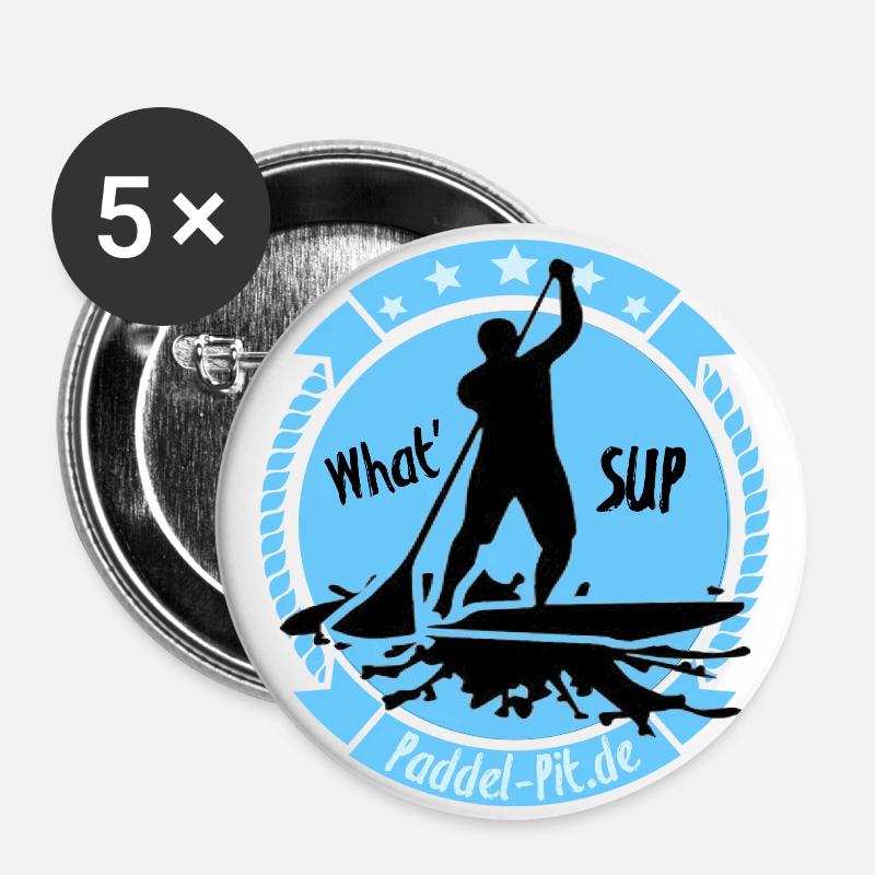 What`SUP. SUP Board Stand Up Paddling Sport - Buttons large 2.2''/56 mm (5-pack) - white