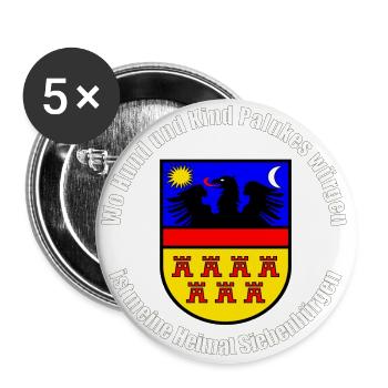 Wo Hund und Kind Palukes würgen, ist meine Heimat - Buttons groß 56 mm (5er Pack) - Weiß - Vorne