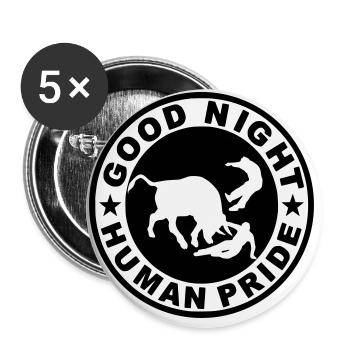 Good Night Human Pride (GNHP) - Buttons groß 56 mm (5er Pack) - Weiß - Vorne
