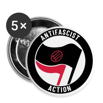 Antifascist Action – 3 Arrows - Buttons groß 56 mm (5er Pack) - Weiß - Vorne