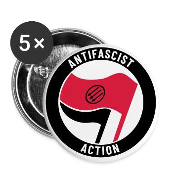 Antifascist Action – 3 Arrows - Buttons groß 56 mm (5er Pack) - Weiß - Vorne
