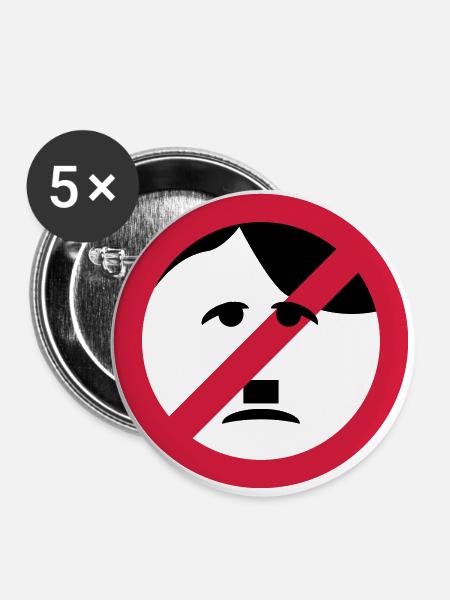 no htler - Buttons groß 56 mm (5er Pack) - Weiß