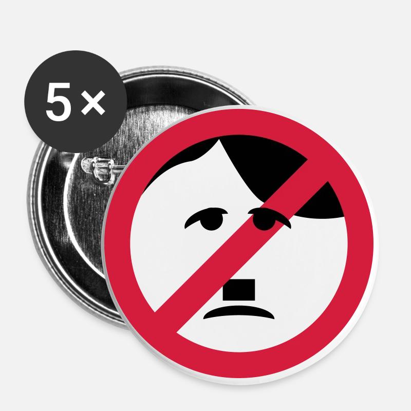 no htler - Buttons groß 56 mm (5er Pack) - Weiß