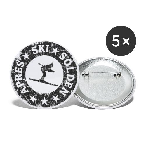 Sölden Après-Ski Skifahrer - Buttons groß 56 mm (5er Pack)