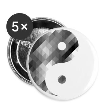 Abstrait Yin Yang - Lot de 5 grands badges (56 mm) - blanc - Devant