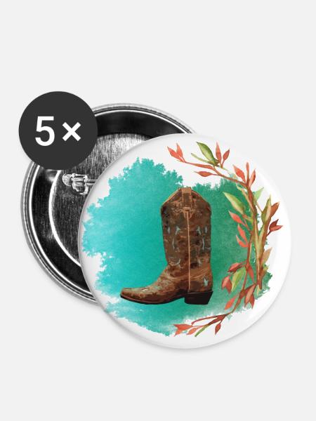 Western Classic - Buttons groß 56 mm (5er Pack) - Weiß
