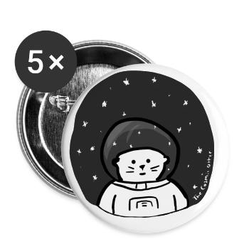 Der kosmische Otter - Buttons groß 56 mm (5er Pack) - Weiß - Vorne
