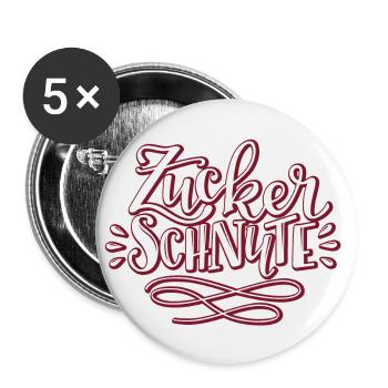 Zuckerschnute - Buttons groß 56 mm (5er Pack) - Weiß - Vorne