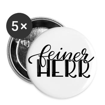 Feiner Herr - Buttons groß 56 mm (5er Pack) - Weiß - Vorne