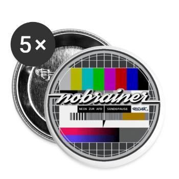 Pause TV NoBrainer (Non à AfD) - Lot de 5 grands badges (56 mm) - blanc - Devant