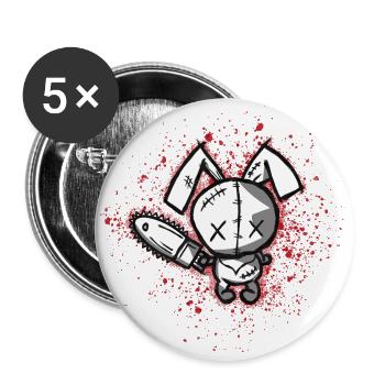 Evil Pets - Rabbit 1 - Buttons large 2.2''/56 mm (5-pack) - white - Front