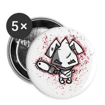 Evil Pets - Rabbit 2 - Buttons large 2.2''/56 mm (5-pack) - white - Front