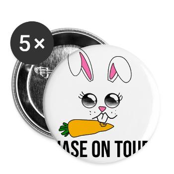 Hase on tour - Buttons groß 56 mm (5er Pack) - Weiß - Vorne