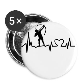 Heartbeat Archer ECG - Buttons large 2.2''/56 mm (5-pack) - white - Front