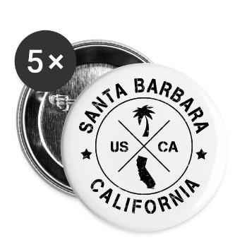 Santa Barbara Kalifornien USA - Buttons groß 56 mm (5er Pack) - Weiß - Vorne