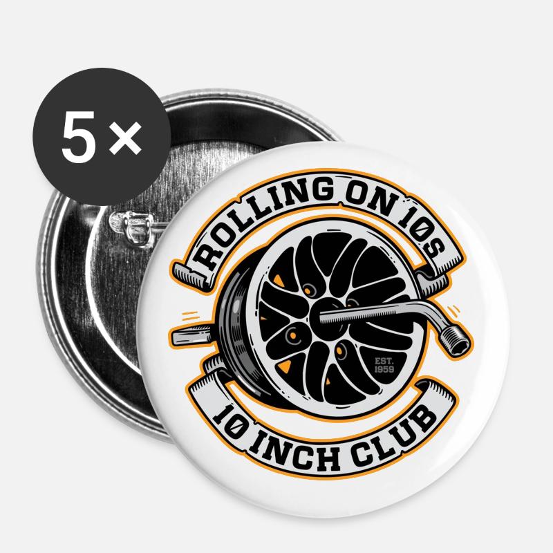 10 inch club merc - Buttons large 2.2''/56 mm (5-pack) - white