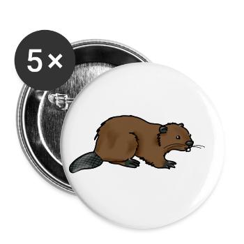 Biber - Buttons groß 56 mm (5er Pack) - Weiß - Vorne