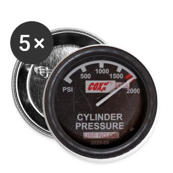Indicateur de pression: plein - Lot de 5 grands badges (56 mm) - blanc - Devant