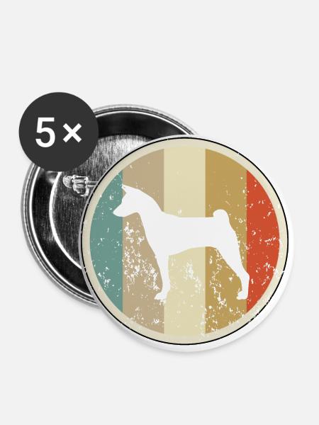 Basenji - Buttons groß 56 mm (5er Pack) - Weiß