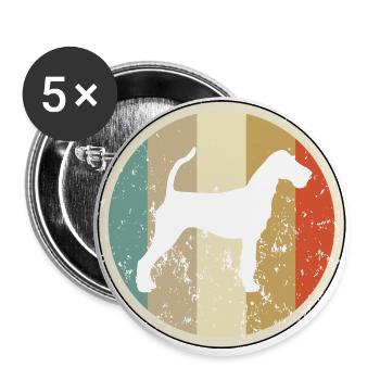 Irische Irish Terrier - Buttons groß 56 mm (5er Pack) - Weiß - Vorne