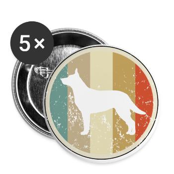 Australischer Australian Kelpie - Buttons groß 56 mm (5er Pack) - Weiß - Vorne