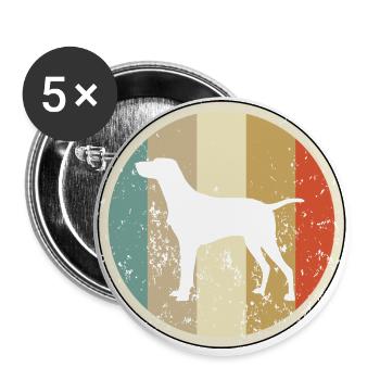 Magyar Vizsla Kurzhaariger Ungarischer Vorstehhund - Buttons groß 56 mm (5er Pack) - Weiß - Vorne