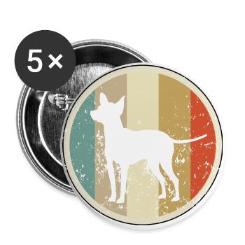 Prager Rattler - Buttons groß 56 mm (5er Pack) - Weiß - Vorne
