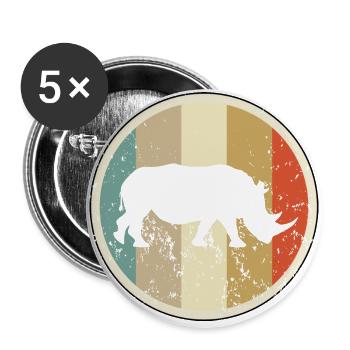 Nashorn - Buttons groß 56 mm (5er Pack) - Weiß - Vorne