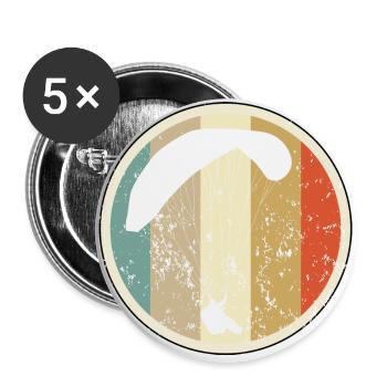 Paragliding Paraglider Gleitschirmflieger - Buttons groß 56 mm (5er Pack) - Weiß - Vorne