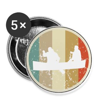 Zweierkajak Kayak Kajakfahren Paddelboot Kanusport - Buttons groß 56 mm (5er Pack) - Weiß - Vorne