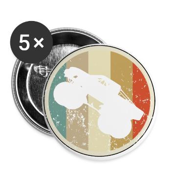 Monstertruck - Buttons groß 56 mm (5er Pack) - Weiß - Vorne