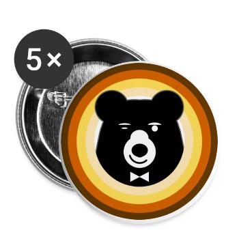 Gay Bear Flag Logo - Gay Pride - Bear Pride - Buttons groß 56 mm (5er Pack) - Weiß - Vorne