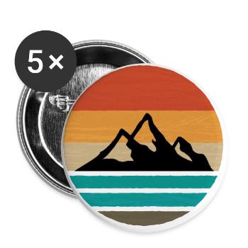 Hiking Mountaineering Mountains Mountain Hike Mountains - Buttons large 2.2''/56 mm (5-pack) - white - Front