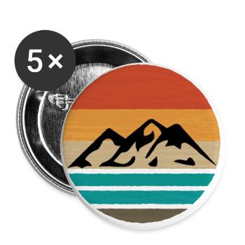 Mountaineering Mountains Mountain Hiking Hiking Mountains - Buttons large 2.2''/56 mm (5-pack) - white - Front