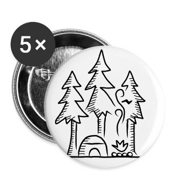 Camping Holiday Nature Camping Camping Gift Tent - Buttons large 2.2''/56 mm (5-pack) - white - Front