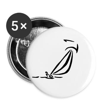 Voile navire capitaine voile bateau voile voile - Lot de 5 grands badges (56 mm) - blanc - Devant