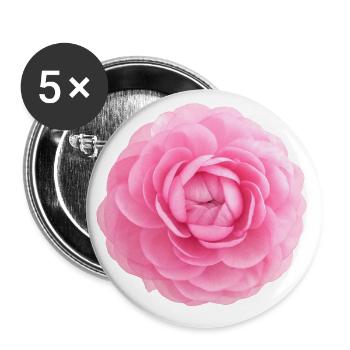 Floraison ranuncule - Lot de 5 grands badges (56 mm) - blanc - Devant