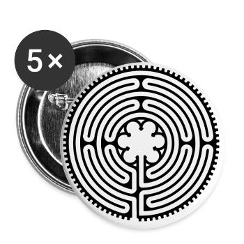Chartres Labyrinth - Short Way 1 - Buttons large 2.2''/56 mm (5-pack) - white - Front