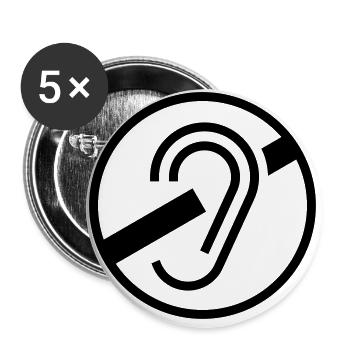 Deafness Symbol - Buttons large 2.2''/56 mm (5-pack) - white - Front