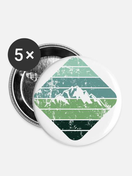 Berg - Buttons groß 56 mm (5er Pack) - Weiß
