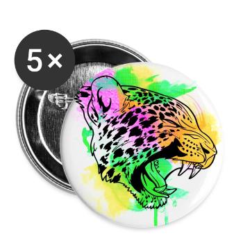 A Beautiful and Fun Watercolor Leopard Design - Buttons large 2.2''/56 mm (5-pack) - white - Front