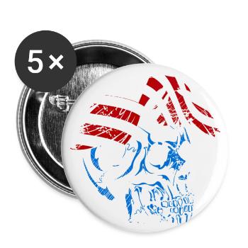 A beautiful and creepy skull design - Buttons large 2.2''/56 mm (5-pack) - white - Front