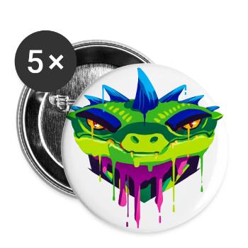 A Beautiful and Fun Troglodyte Dragon Design - Buttons large 2.2''/56 mm (5-pack) - white - Front