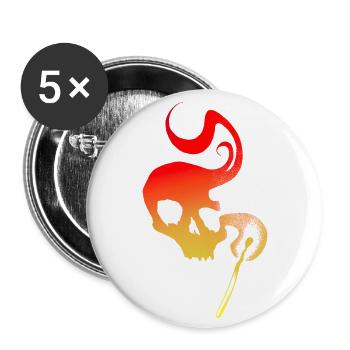 Passende Silhouette Totenkopf - Buttons groß 56 mm (5er Pack) - Weiß - Vorne
