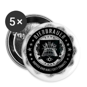 Bierbrauer, Zunft, Handwerk, Wappen - Buttons groß 56 mm (5er Pack) - Weiß - Vorne