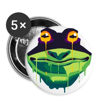 A Beautiful and Funny Frog Design - Buttons large 2.2''/56 mm (5-pack) - white - Front