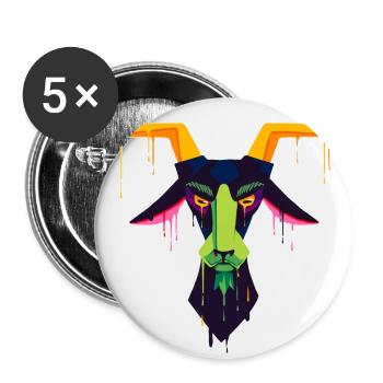 Un beau et drôle de design de chèvre faun - Lot de 5 grands badges (56 mm) - blanc - Devant