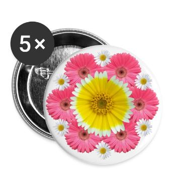 Gerbera Daisies Flower Vine Floral Floral Flowery - Buttons large 2.2''/56 mm (5-pack) - white - Front
