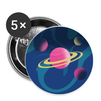 Planets in space - Buttons large 2.2''/56 mm (5-pack) - white - Front